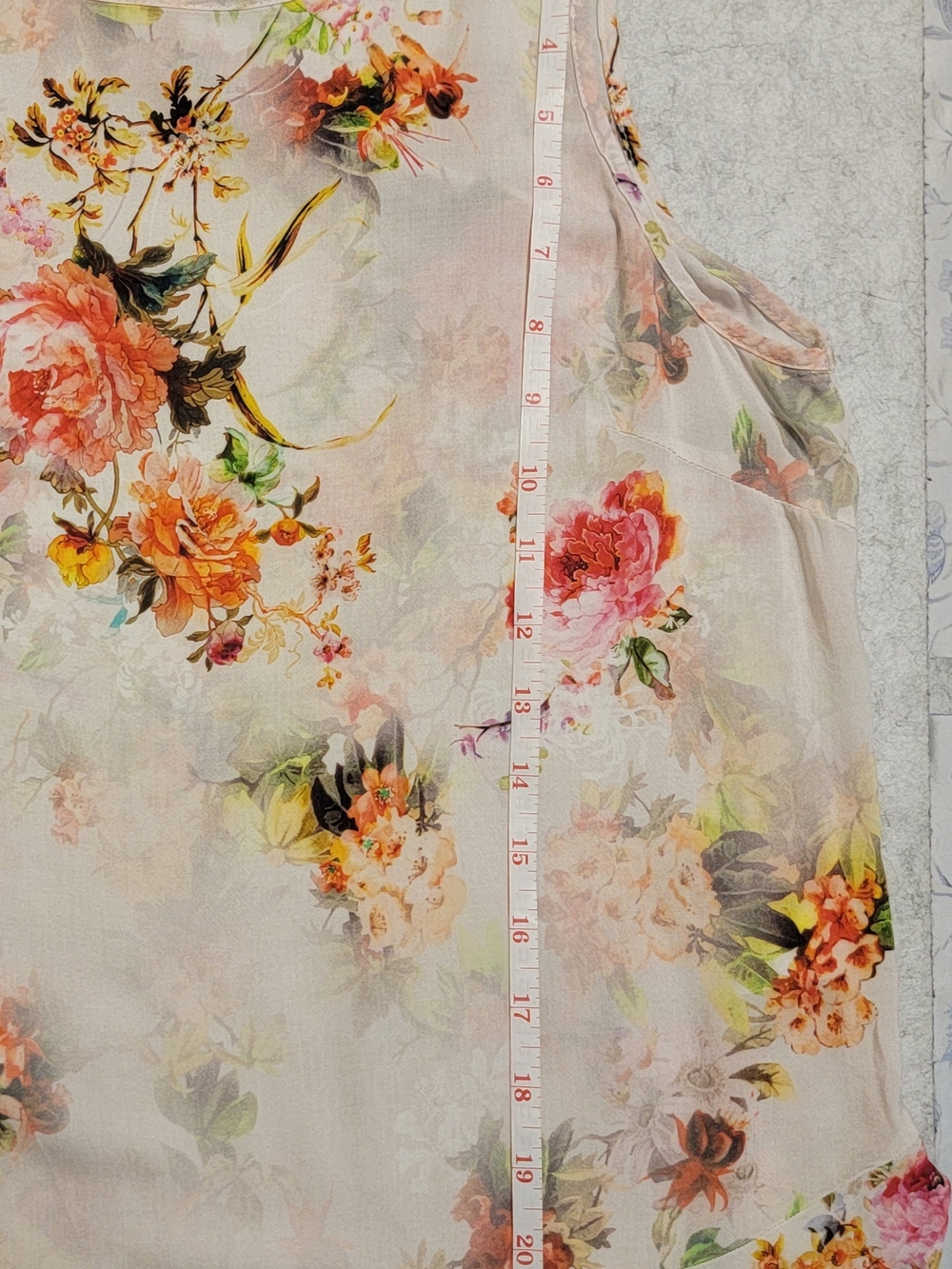 Velvet by Graham & Spencer Floral Watercolor Sleeveless Blouse Top Small - Picture 8 of 12